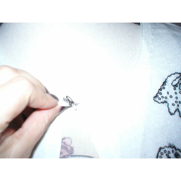 New NWT $395 Womens Max Mara Marina Rinaldi Cardigan Sweater M White Black Italy - Picture 12 of 12